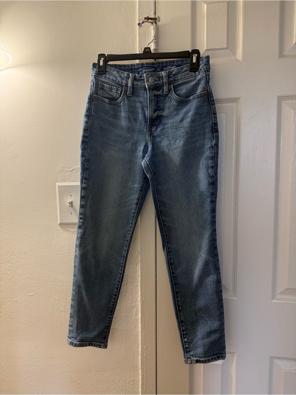 Old Navy Petite Women's OG Straight High Rise Jeans in Medium Blue Wash